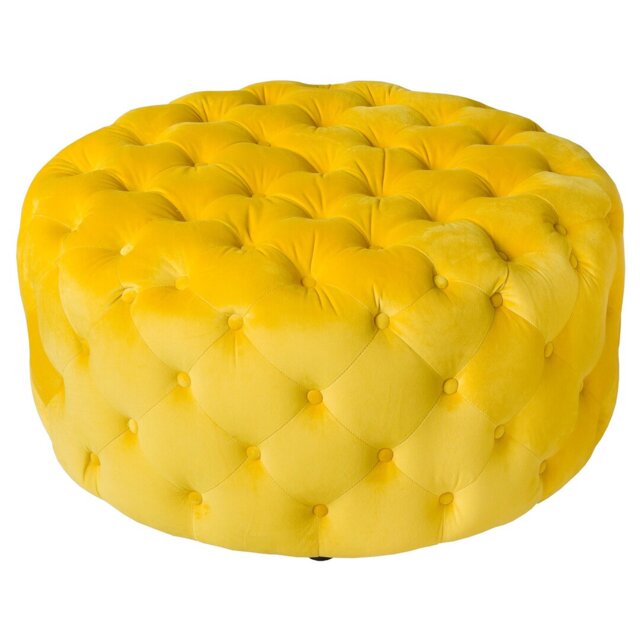 Isiah 91cm Wide Velvet Tufted Round Cocktail Ottoman