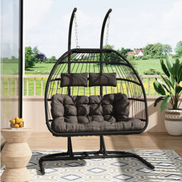 Garden Sanctuary Outdoor Hanging 2-Seater Egg Chair