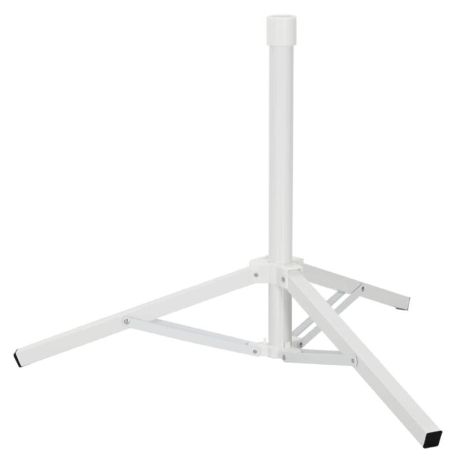 Parasol Stand Manual Adjustable White Steel for 25-32 mm Pole Multi-leg