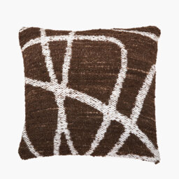 Swirl Brown Indoor / Outdoor Abstract Square Cushion