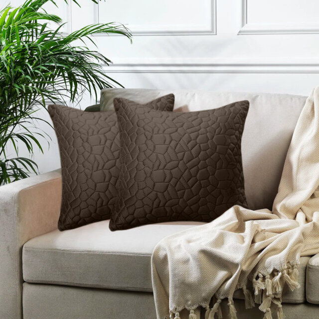 Pebble Pattern Velvet Cushion Covers, Set of 2 – Textured Plush Scatter Pillow Covers for Sofa, Bed & Living Room