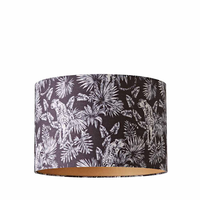 Leila 23.5cm H Linen Blend Drum Lamp Shade ( Slip-On ) in Black