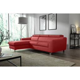 Alford Faux Leather Corner Sofa with Sleeping Function and Storage