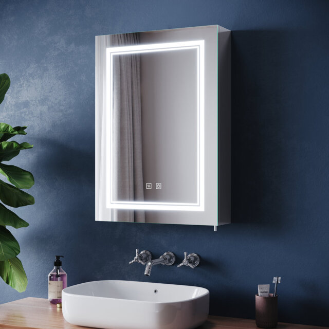 50mm W 70mm H Medicine Cabinet Mirror 3 Adjustable