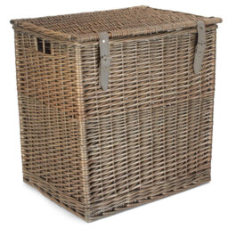 Large Antique Wash Vintner Storage Wicker Picnic Basket