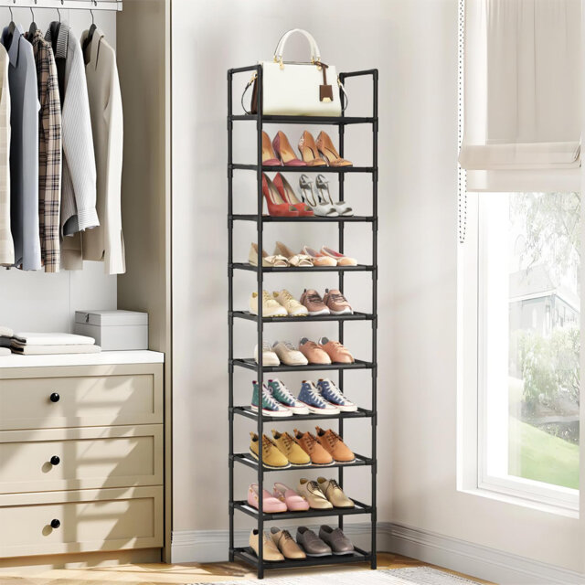 Shoe Rack, 10 Tier Tall Shoe Racks Storage, 20-25 Pairs shoe storage Metal Shoe Shelf, Stackable Shoe Stand Organizer for Narrow Space Closet Entryway