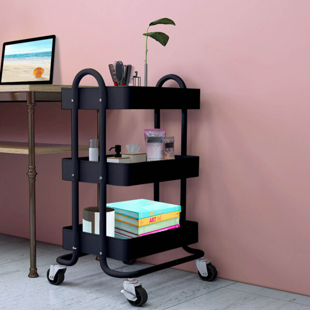 Gryta Rebrilliant 3 Tiers Kitchen Steel Storage Rack Shelf Organiser Serving Cart