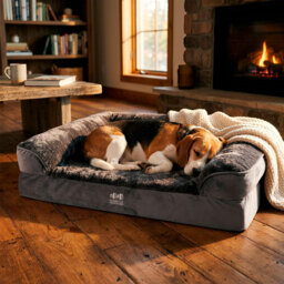 Harbour Housewares Deluxe Waterproof Dog Bed - Small - Grey