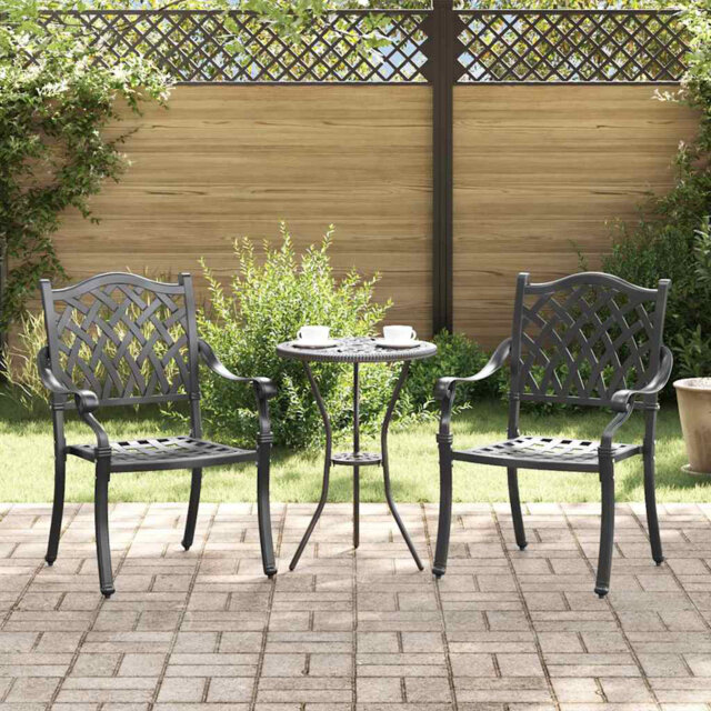 Garden Chair 2 Pcs Aluminium Outdoor Seating Furniture Terrace Chairs