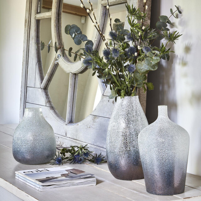 Verre Round Frosted Vase Handmade Glass Table Vase