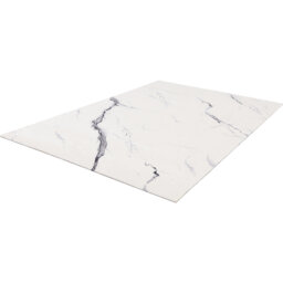 Diverse Marble Power Loom Wool White Rug