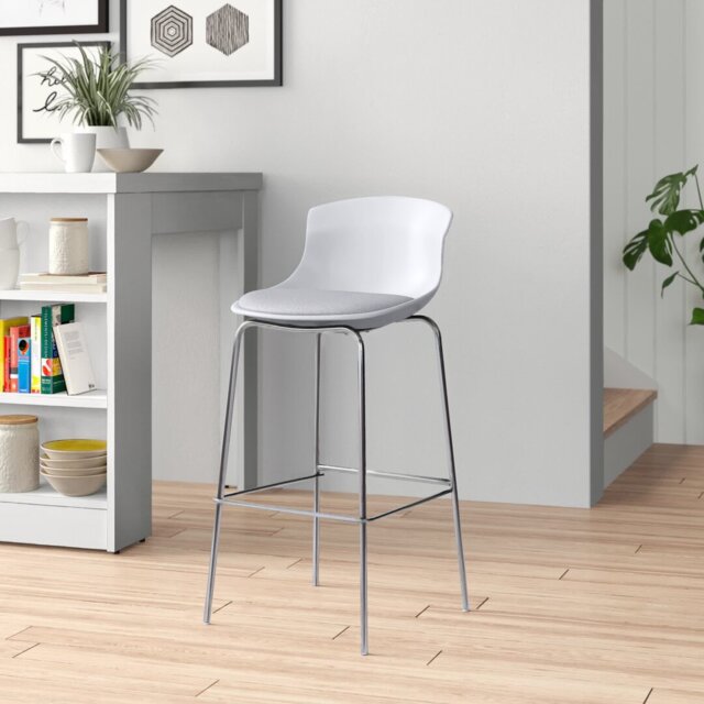 Barbee Upholstered Counter Stool with Metal Frame