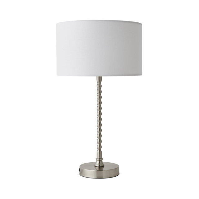 Cifuentes Black Fabric Drum Lamp Shade Matte Black Bobbin Bobble Table Lamp and Bulb