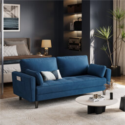 170cm Wide Velvet Sofa 2 Seater Couch with Tufted Seat Cushion