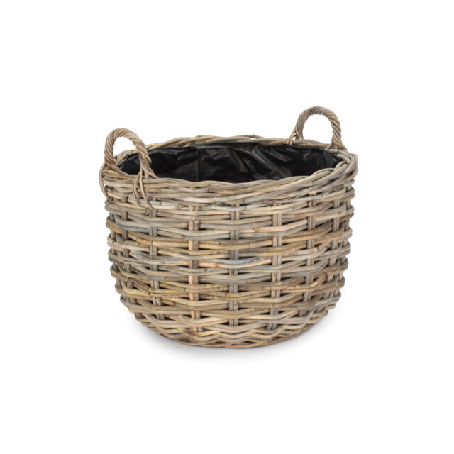 Wicker Curved Base Rattan Planter with Lining