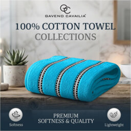 Luxury Cotton Striped Bathroom Towels, Super Soft , Highly Absorbent & Quick Dry – Includes Hand Towels & Bath Sheets