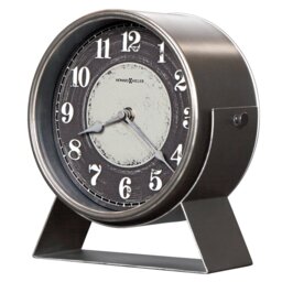 Seever Analogue Metal Quartz Movement / Crystal Tabletop Clock in Grey