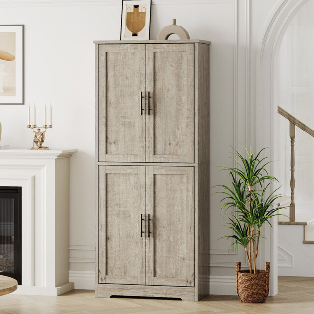 "70"" Tall Pantry Cabinet, Farmhouse Kitchen Pantry Storage Cabinets"
