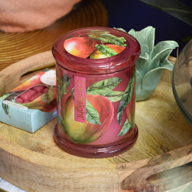 Fruity Scented Jar Candle with Glass Holder