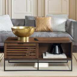 Akshaye Rustic Brown Enclosed Coffee Table with Storage Compartment Living Room
