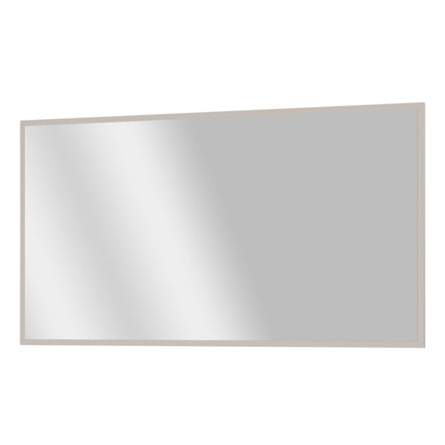 Modern wall hanging mirror, frame made from engineered wood, beige, 74 cm W x 76 cm H x 1.8 cm D