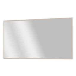 Modern wall hanging mirror, frame made from engineered wood, beige, 74 cm W x 76 cm H x 1.8 cm D