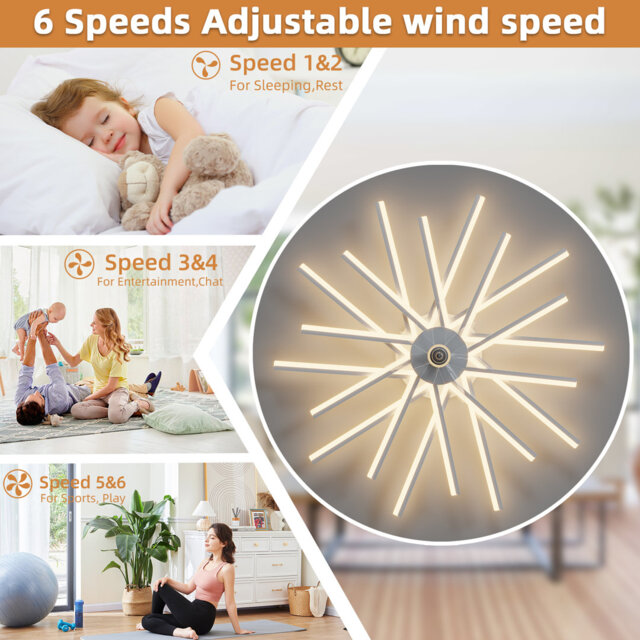 114cm Dimmable Reversible Ceiling Fan with LED Lights And Remote Control