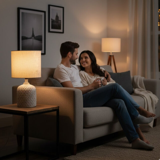 Elegant Hand-Finished Peterstown Ceramic Table Lamp β Stylish Cement Base, Inline Switch & Safe Double-Insulated Design for Home Decor