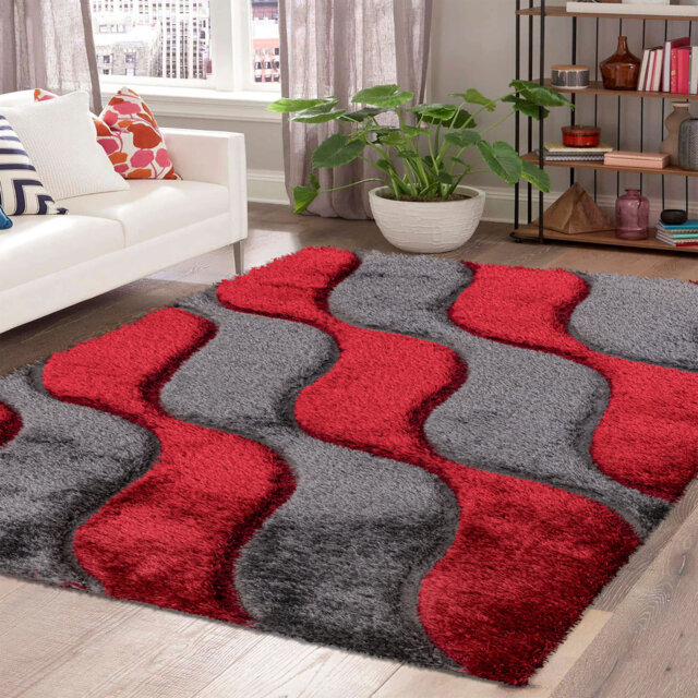 Buron Geometric Shag Indoor / Outdoor Area Rug