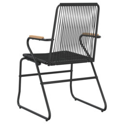 Brayden Studio Garden Chairs 4 Pcs Black 58X59x85.5 Cm PVC Rattan