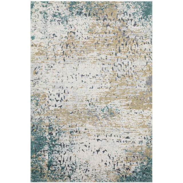 Pequena Stella Machine Woven Blue/Cream/Gold Rug