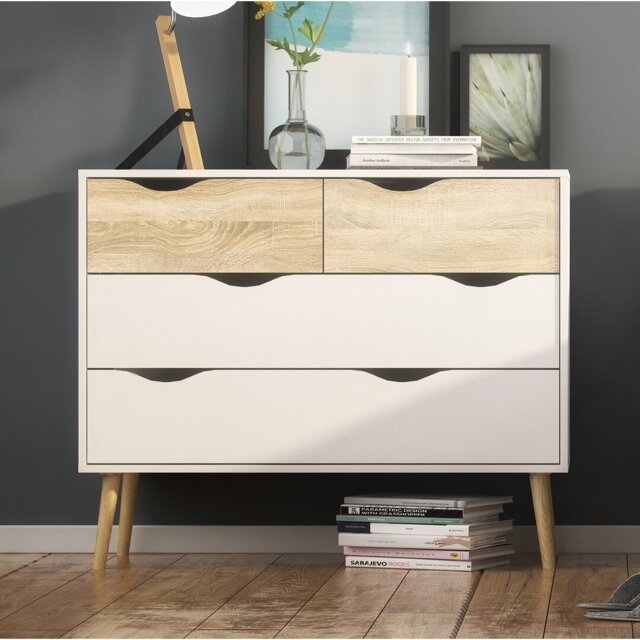 Palomo Chest Of Drawers With Four Drawers, Measures 98 X 81 X 39 Cm