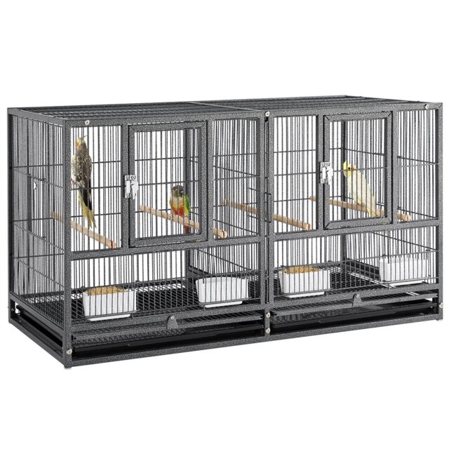 52.5cm Iron Flat Top Breeder Bird Cage with Perch