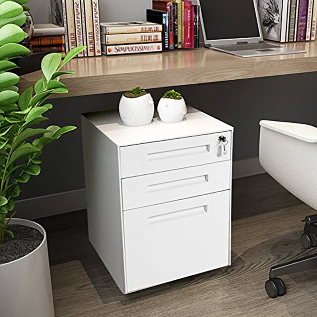 Murrah 41cm Wide 3 -Drawer Mobile Steel File Cabinet