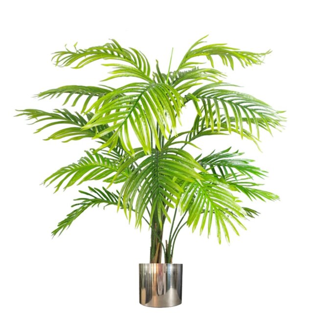 130cm Faux Palm Tree in Metal Planter