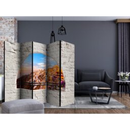 Dzerun 225cm W x 172cm H 5 - Panel Solid Wood Folding Room Divider