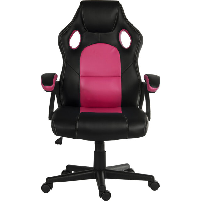 Inbox Zero Anacletus Adjustable Reclining Ergonomic Faux Leather Swiveling PC & Racing Game Chair in Black