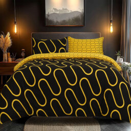 Aspire Homeware Luxury Reversible Geometric Shapes Duvet Cover Set with Pillowcases for Stylish Bedroom Decor