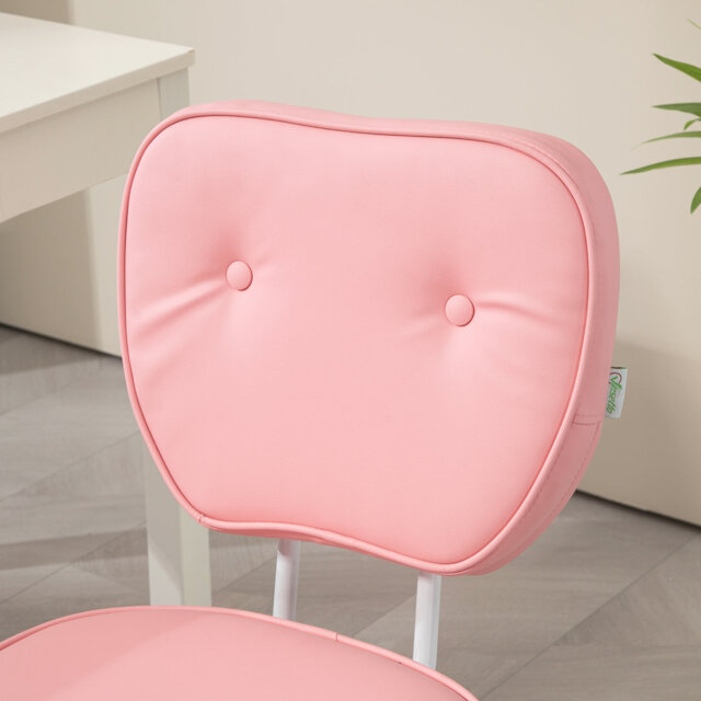 Vinsetto Cute Armless Office Chair with Adjustable Height, Pink