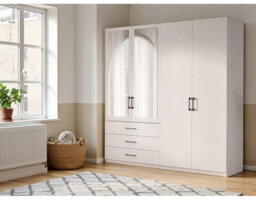 Timeless Cashmere 4-Door Hinged Wardrobe - Elegant Storage & Classic Functionality
