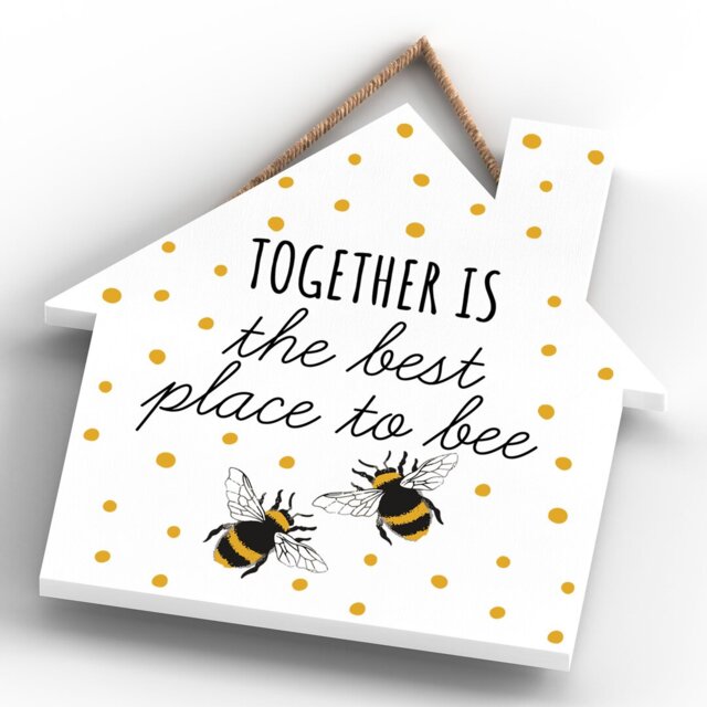 Bee Together Is the Best Heart Wooden Plaque Wall DÃ©cor