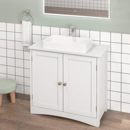 Under Sink Cabinet Freestanding Bathroom Vanity Cabinet W/ 2 Doors-White