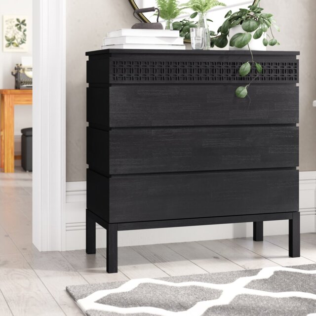Behling 4 Drawer 100Cm Solid Wood Chest of Drawers