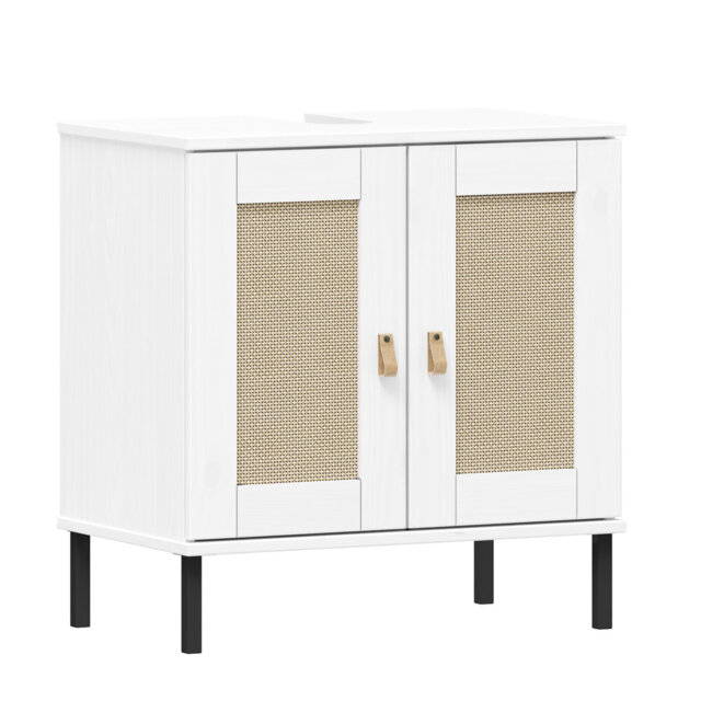 Vanity unit 62 cm Havant solid pine lacquered bathroom cabinet