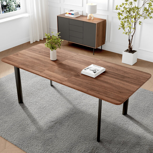 Extendable Metal Base Dining Table