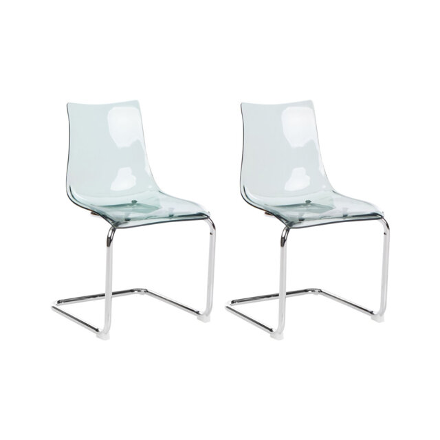 Danyail 16.54cm H Full Back Side Chair in Transparent Black