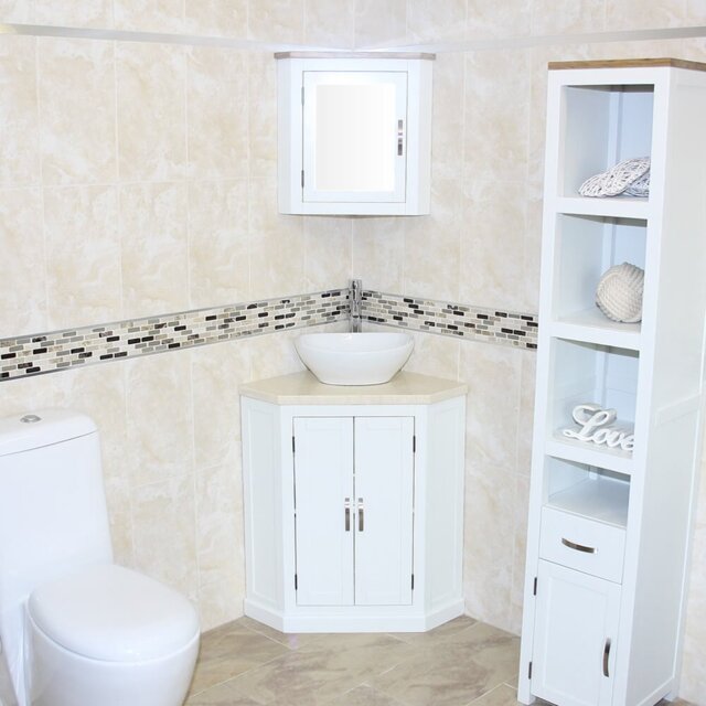 Angelie 550mm Single Bathroom Vanity with Vessel Stone Basin