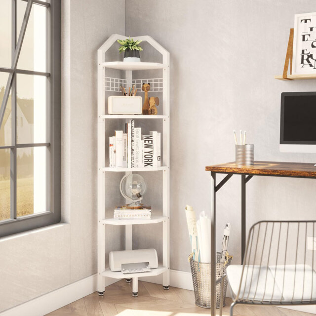 176cm H x 31cm W Metal Corner Bookcase