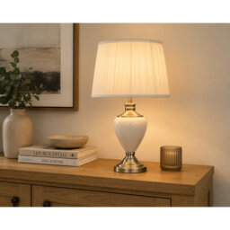 Foran 57Cm Classic Cream Antique Brass Table Lamp