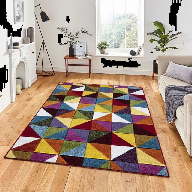 Modern Luxury Hand Carved Multi Colour Bedroom Carpet Small Floor Rug Mat